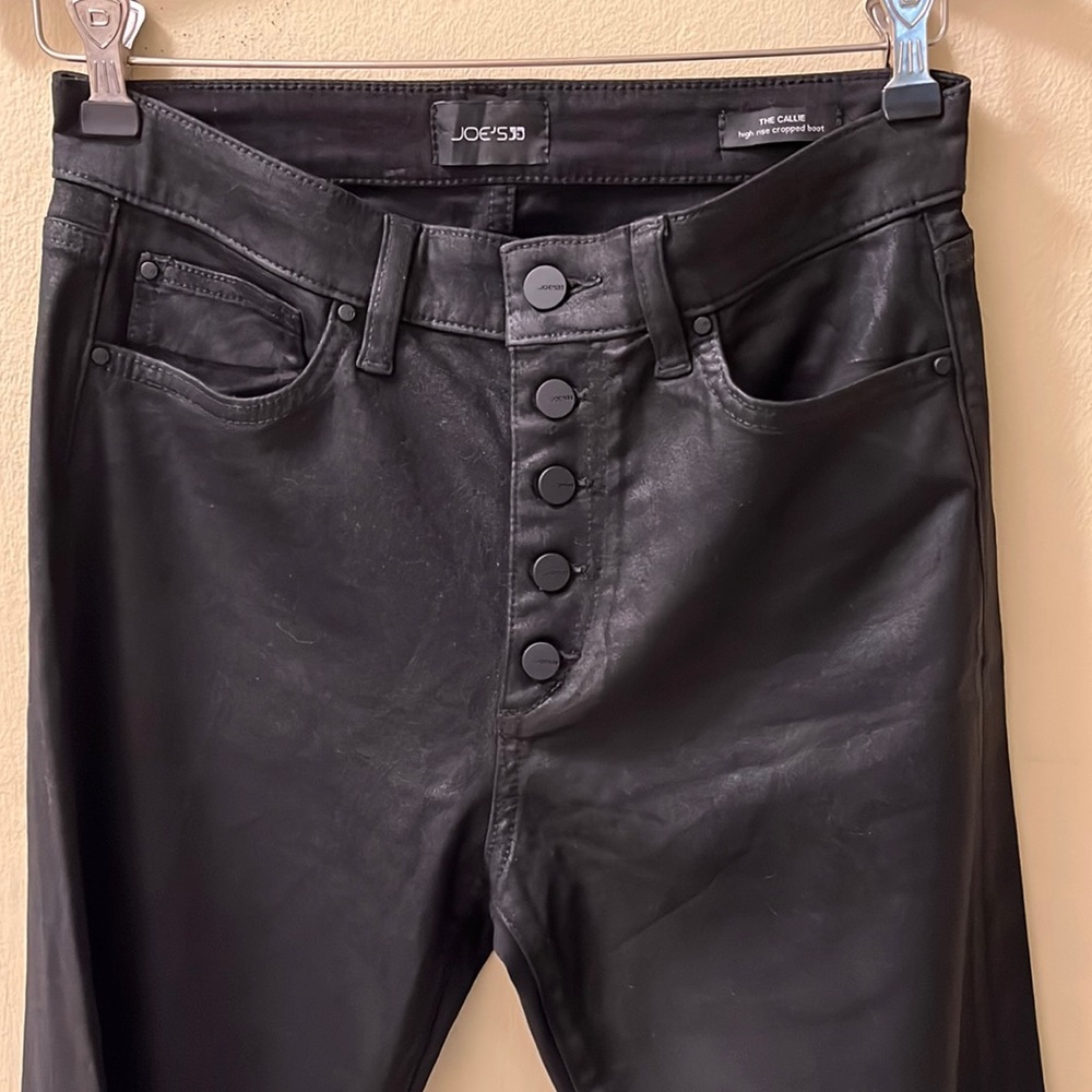 Joes Callie high rise black coated cropped button up jean NWOT